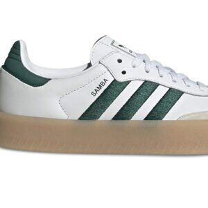 Adidas Women's Platform Sambae Sneakers in White/Green